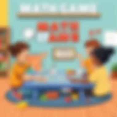 A playful math game setup for kids