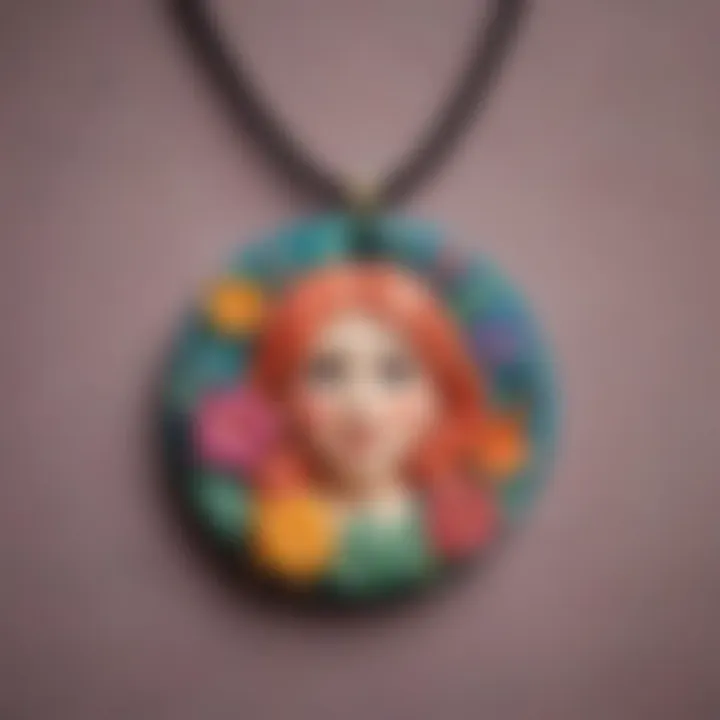 Handmade clay necklace