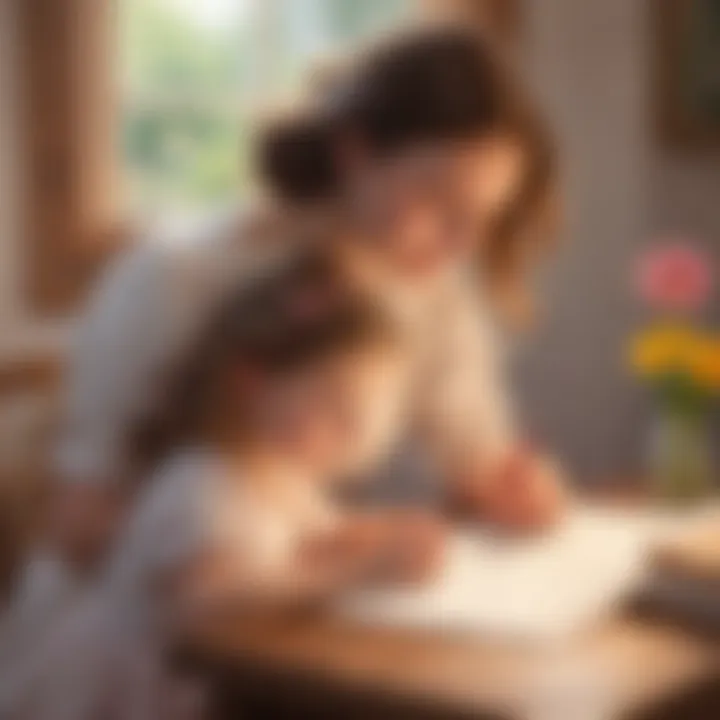 A daughter writing a touching letter to her mother