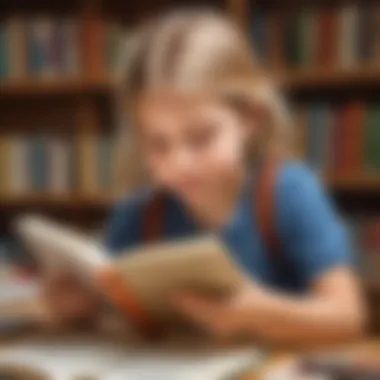 A child engrossed in reading a non-fiction book