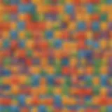 Colorful counting blocks arranged in patterns