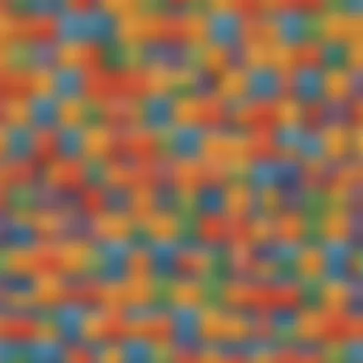 Colorful counting blocks arranged in patterns
