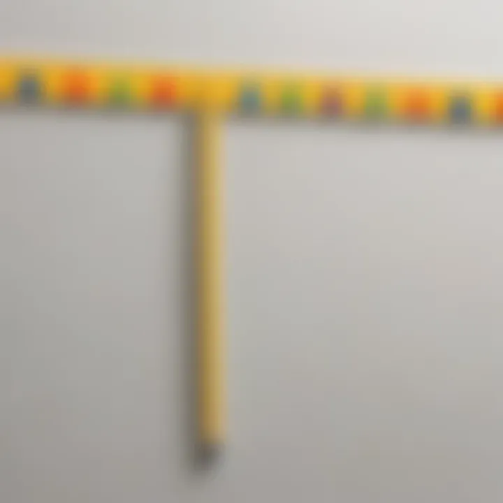 Interactive number line displayed on a classroom wall