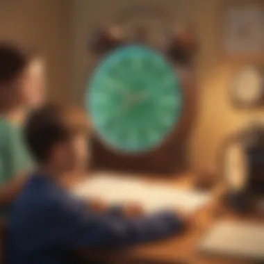 Educational Benefits for Children Children engaging with a digital analog clock, illustrating its educational benefits.