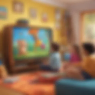 Educational Television Programs for Kids A colorful television screen displaying an educational show for young children