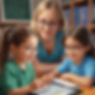 Children enjoying math practice on a tablet