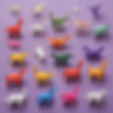 Detailed origami animals collection