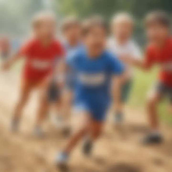 Kids participating in a relay race with enthusiasm