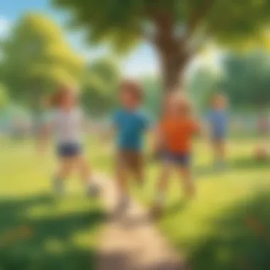Exciting Tag Game for Young Learners Children playing tag in a sunny park
