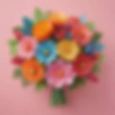 Paper Flower Bouquet Craft Colorful paper flower bouquet for Mother's Day