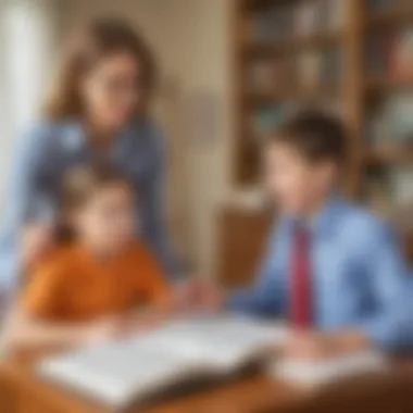 Parent and child engaging in a debate at home