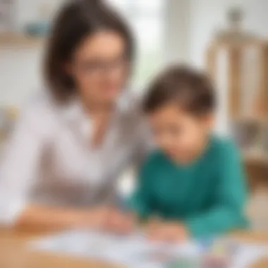 Collaborative Learning Experiences Parent and child using learning sheets together, showcasing effective educational practices