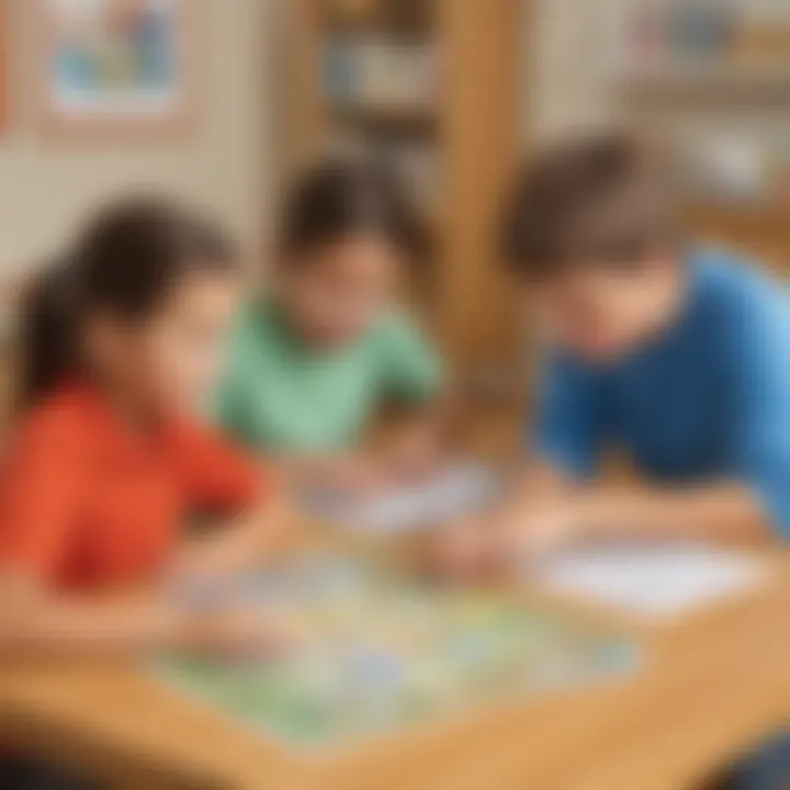 Children participating in a phonemic awareness game