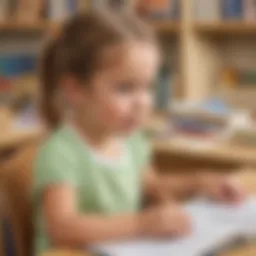 Illustration depicting a child engaged in phonics instruction