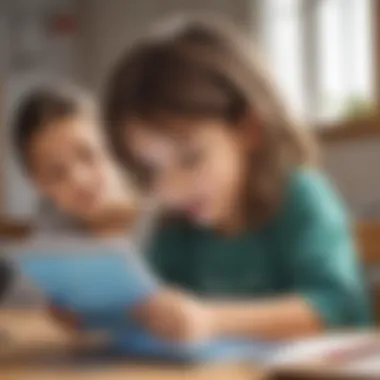 Children Engaging with Digital Learning Child using a tablet for phonics practice