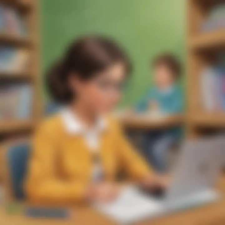 Educator reviewing phonics resources online