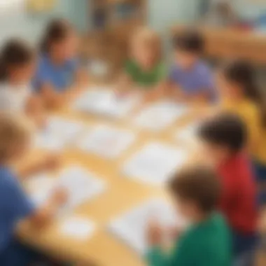 Collaborative Phonics Learning Experience Group of children participating in a phonics lesson