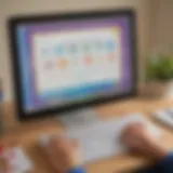 Interactive phonics game on a computer screen