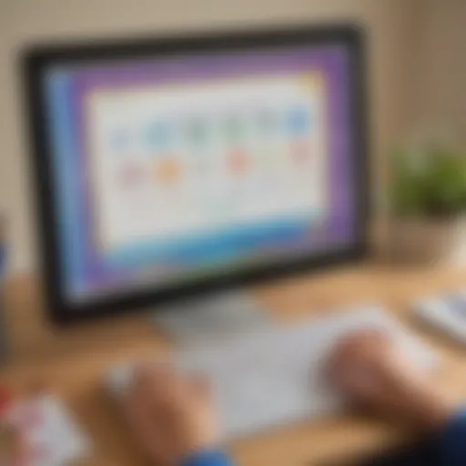 Interactive phonics game on a computer screen