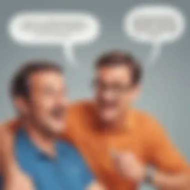 The Art of Dad Jokes Creative depiction of a dad crafting a joke with word bubbles of puns around him