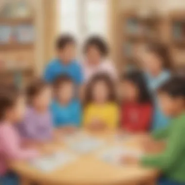 Children enthusiastically participating in a phonemic awareness game