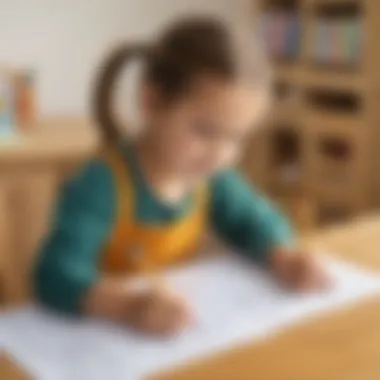 Exploring Language Skills A child exploring language skills through a creative worksheet