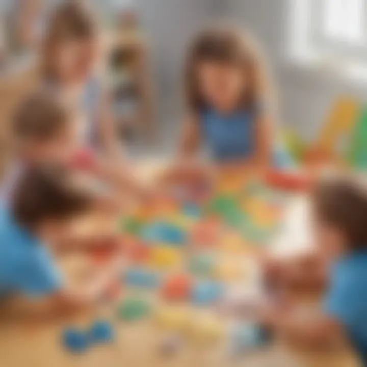 Preschoolers engaging in a fun puzzle game