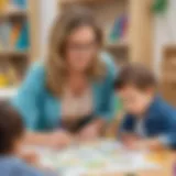 Preschool teacher planning activities