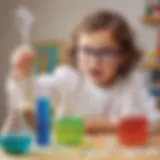 Preschooler Conducting Colorful Chemical Reaction Experiment