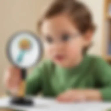 Preschooler Engaging in Magnifying Glass Exploration