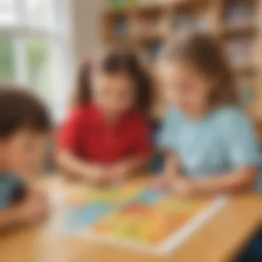 Children engaging with fun math puzzles in a classroom setting