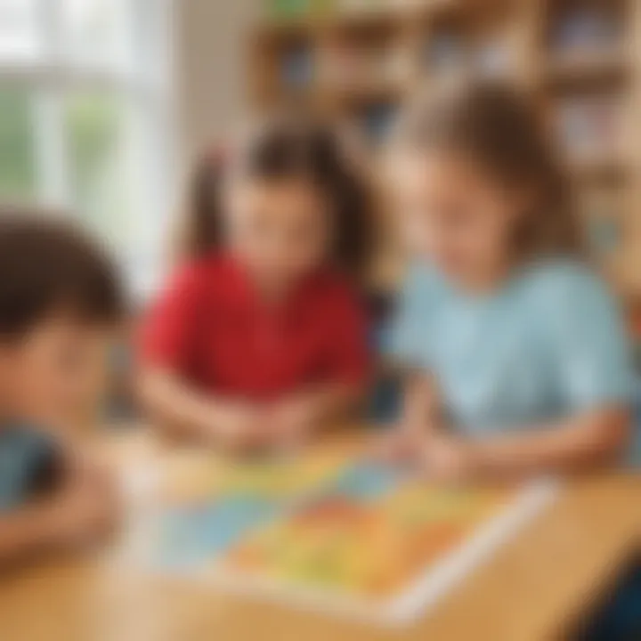 Children engaging with fun math puzzles in a classroom setting