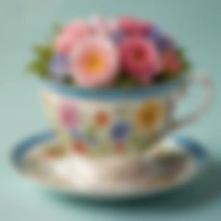 Quaint teacup art project for Mother's Day