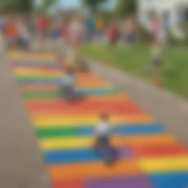 Vibrant Rainbow Hopscotch Tournament Rainbow Hopscotch Competition