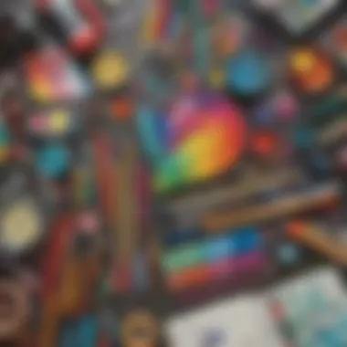Essential Art Supplies for Rainy Day Activities A vibrant collage showcasing various art supplies