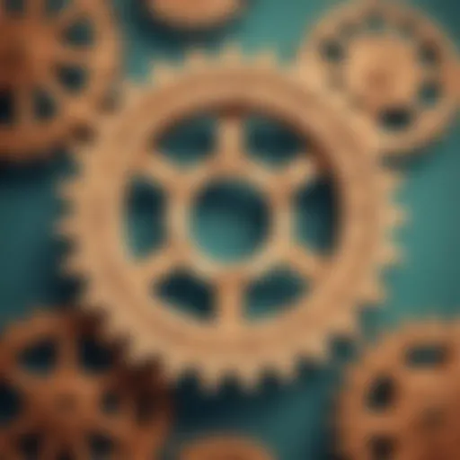 Abstract concept of rational numbers represented by interconnected gears
