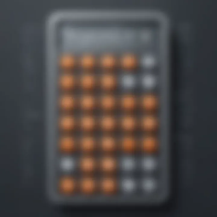 Illustration of regrouping calculator interface