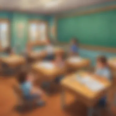 A classroom filled with riddles on the board