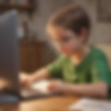 Illustration depicting a child successfully mastering S blends through the online game