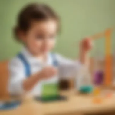 Preschooler conducting a science experiment to learn about measurements