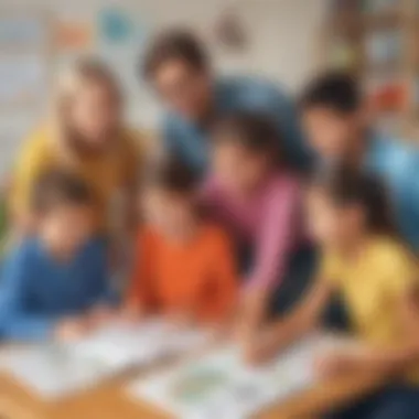 Collaborative Group Activity Among Children Children engaged in a collaborative group activity