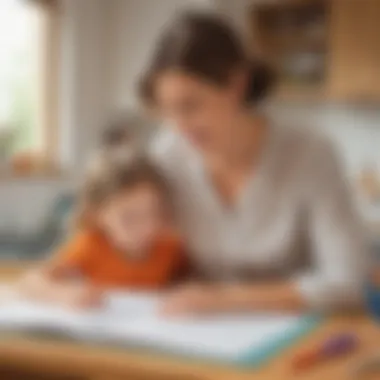 Parent-Child Interaction in Learning A parent helping a child with a workbook at home