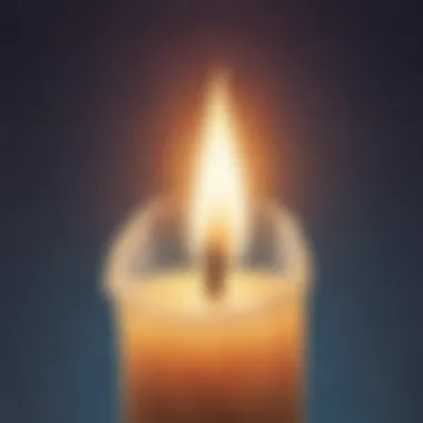 Illustration of a candle burning brightly, symbolizing hope and faith