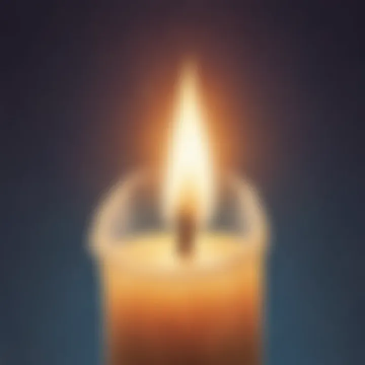 Illustration of a candle burning brightly, symbolizing hope and faith