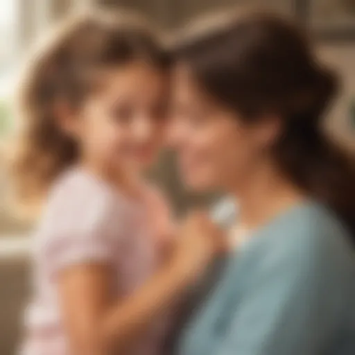 A heartwarming illustration of a mother and daughter sharing a moment of joy.