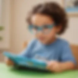 Child engaged with a sight word learning app on a tablet