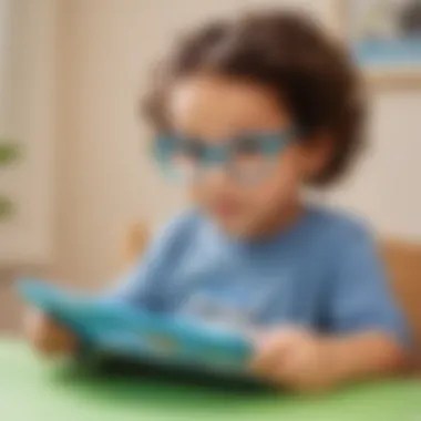 Engaging with Sight Word Learning Apps Child engaged with a sight word learning app on a tablet