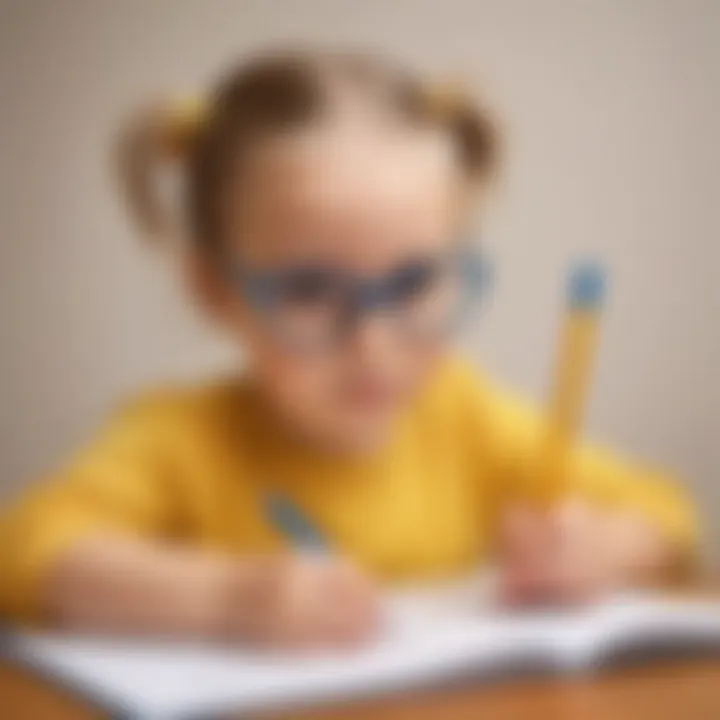 Child tracing sight words with a pencil