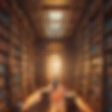 Nurturing a Culture of Curiosity and Exploration Illustration of a library filled with colorful books with a light shining on them