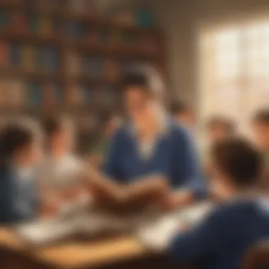 Inspiring a Lifelong Passion for Reading Illustration depicting a teacher reading a story aloud to attentive students